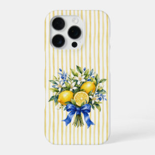 Gele Streep Blauwe Strik Citroen Boeket iPhone 16 Pro Hoesje