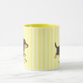 Gele Streep Dachshund Illustratie Mok (Midden)