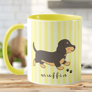 Gele Streep Dachshund Illustratie Mok