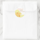 Gele streep Ducky Neutral Baby shower Sticker (Tas)