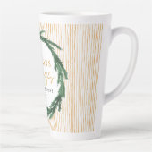 Gele streep en waterverf met kerstmis latte mok (Rechts)