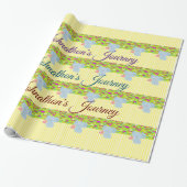 Gele streep met glanzend opvulpapier cadeaupapier (Uitgerold)