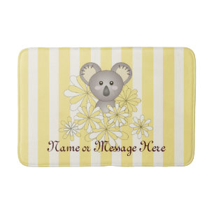 Gele Streep Schattige Baby Koala Beer Kinder Badmat