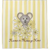 Gele Streep Schattige Baby Koala Beer Kinder Douchegordijn (Voorkant)