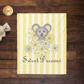 Gele Streep Schattige Baby Koala Beer Kinder Fleece Deken