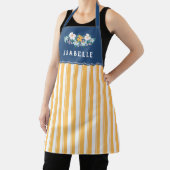 gele strepen Blauwe Gele Bloemen Schort (Insitu)