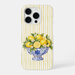 Gele Strepen Blauwe Kom Limoenen iPhone 16 Pro Hoesje