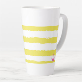Gele strepen en een roze Latte-mok Latte Mok