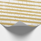 Gele strepen en goudglitter Kinder partij Cadeaupapier (Hoek)