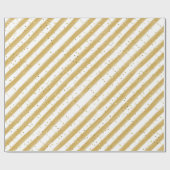 Gele strepen en goudglitter Kinder partij Cadeaupapier (Vlak)