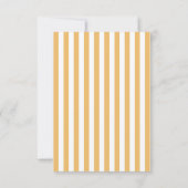 Gele strepen hier komt het Son Baby shower Bedankkaart (Achterkant)