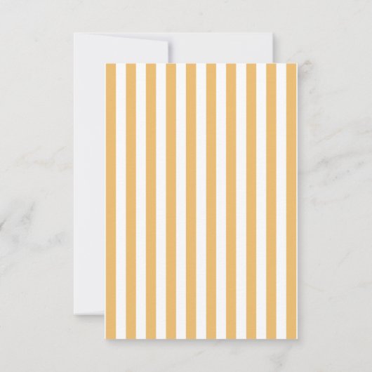 Gele strepen hier komt het Son Baby shower Bedankkaart (Achterkant)