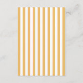 Gele strepen hier komt het Son Baby shower Informatiekaartje (Achterkant)