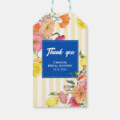 Gele strepen Italiaans citroen Vrijgezellenfeest g Cadeaulabel (Achterkant)