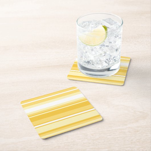 Gele strepen kartonnen onderzetters (Insitu)