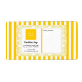 Gele strepen & Krullerige lijst & Logo Etiket (Voorkant)