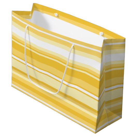 Gele strepen large cadeautasje (Voorkant Gekanteld)