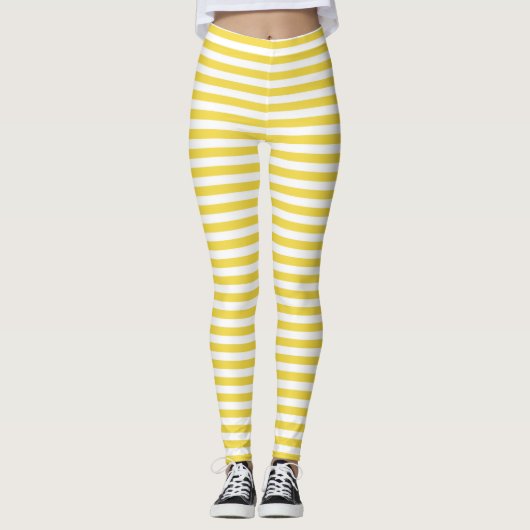 Gele Strepen Leggings (Voorkant)