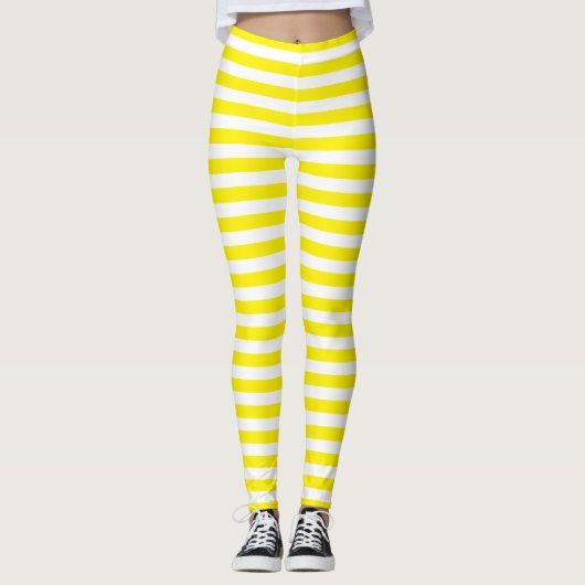 Gele Strepen Leggings (Voorkant)
