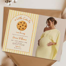 Gele Strepen Little Cutie Pie Baby Shower Foto Kaart