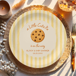 Gele Strepen Little Cutie Pie Baby Shower Papieren Bordje