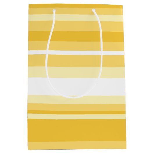 Gele strepen medium cadeauzakje (Voorkant)