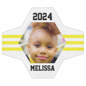 Gele strepen met persoonlijke foto's voetbal (Enkel)