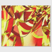 gele strepen op rode achtergrond cadeaupapier (Vlak)