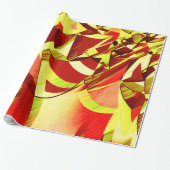 gele strepen op rode achtergrond cadeaupapier (Uitgerold)