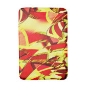 Gele strepen op rood, geboord afbeelding badmat (Voorkant Verticaal)