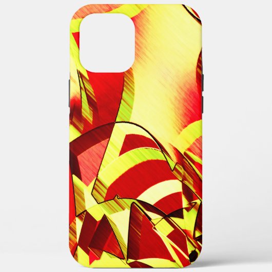 Gele strepen op rood, geboord afbeelding Case-Mate iPhone case (Achterkant)