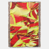 Gele strepen op rood, geboord afbeelding deken (Voorkant Verticaal)