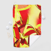 Gele strepen op rood, geboord afbeelding golfhanddoek (Insitu)