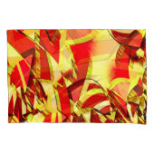 Gele strepen op rood, geboord afbeelding kussensloop (Voorkant-Links)