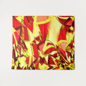 Gele strepen op rood, geboord afbeelding wandkleed (Voorkant (horizontaal))