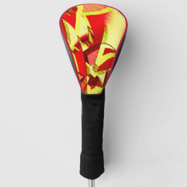 Gele strepen op rood, gedroogd afbeelding golfheadcover