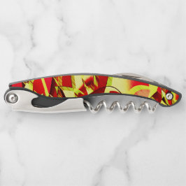 Gele strepen op rood, gedroogd afbeelding kurkentrekker