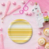 Gele strepen papieren bordje (Feest)