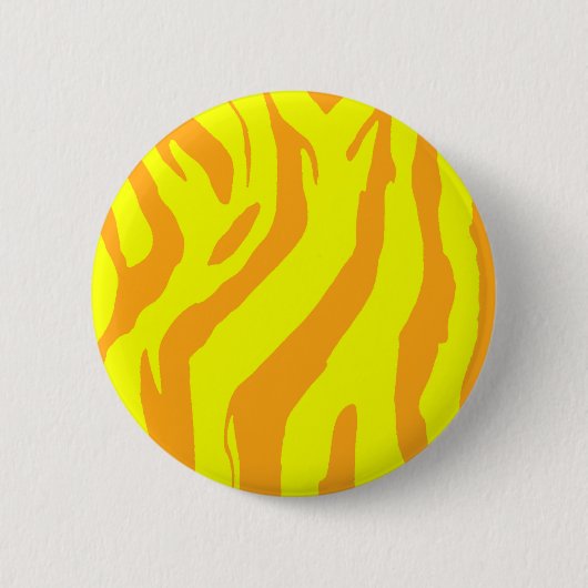 Gele strepen ronde button 5,7 cm (Voorkant)