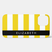 Gele strepen, streeppatroon, lijnen, Jouw naam Case-Mate iPhone Case (Achterkant (horizontaal))