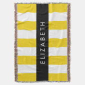 Gele strepen, streeppatroon, lijnen, Jouw naam Deken (Voorkant Verticaal)