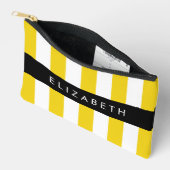 Gele strepen, streeppatroon, lijnen, Jouw naam Etui (Open)