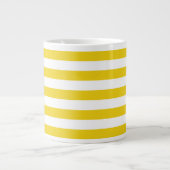 Gele strepen, streeppatroon, lijnen, Jouw naam Grote Koffiekop (Voorkant)