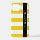 Gele strepen, streeppatroon, lijnen, Jouw naam iPhone Hoesje (Achterkant)