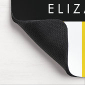 Gele strepen, streeppatroon, lijnen, Jouw naam Muismat (Hoek)