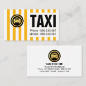 Gele strepen taxichauffeur visitekaartje (Voorkant / Achterkant)