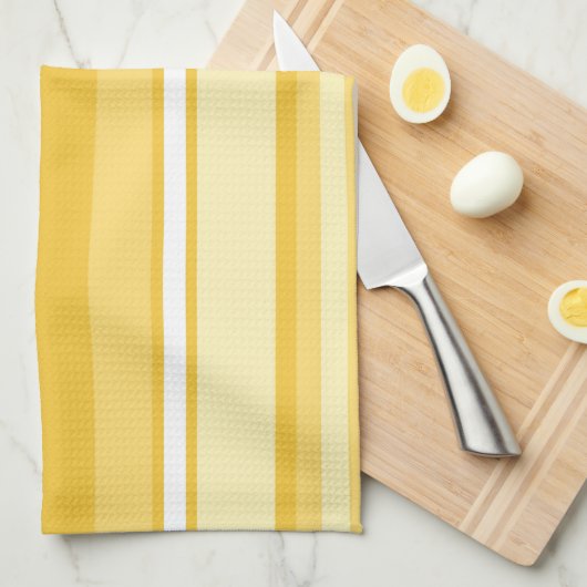 Gele strepen theedoek (Quarter Fold)