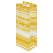 Gele strepen wijn cadeautas (Achterkant Gekanteld)
