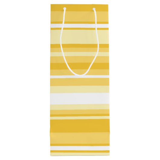Gele strepen wijn cadeautas (Achterkant)