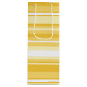 Gele strepen wijn cadeautas (Voorkant)